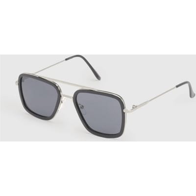 boohoo Dames Metalen Pilotenzonnebril | Zwart