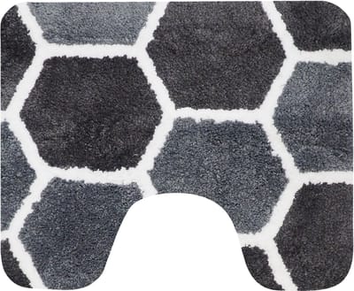 Dutch House Toiletmat Rennes - WC Mat 60x50cm - Grijs - Antislip - Toiletmat met uitsparing - Badkamer Mat - WC Mat - Snel Absorberend - Snel Drogende Toiletmat