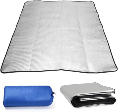 Isolatiemat voor camping en camper, opvouwbare thermomat 200 x 200 cm, waterdicht en warmte-isolerend, perfect voor koude ondergronden