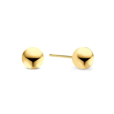 New Bling 9NBG-0384 Gouden Oorknopjes - Dames - Bolletje - Glad - 4 mm Doorsnee - 14 Karaat - Goud