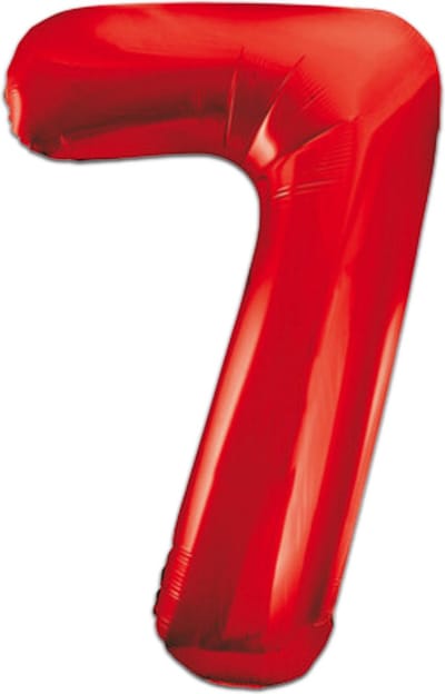 LUQ - Cijfer Ballonnen - Cijfer Ballon 7 Jaar rood XL Groot - Helium Verjaardag Versiering Feestversiering Folieballon