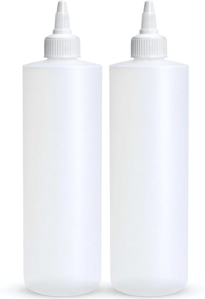 Doseerflessen set - 2x stuks - 250 en 400 ml - kunststof - knijpflessen/sausflessen