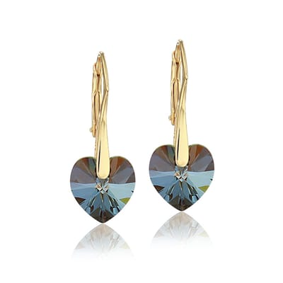 Montebello Oorbellen Lily HG35 - Swarovski Hart - 925 Zilver Verguld - Ø10mm - 25mm