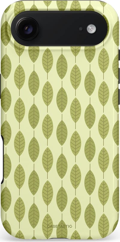 Casetastic hoesje geschikt voor Apple iPhone Air - MagSafe - Dubbellaagse bescherming - Bladerenpracht in het groen - Fashion Case - Crème Olijfgroen