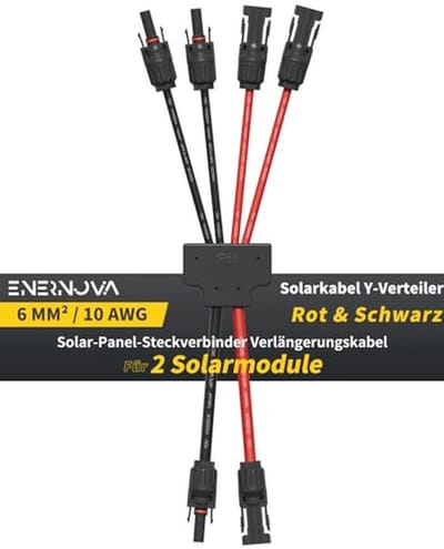 Zonnekabel Y-verdeler 4 mm²-6 mm² voor zonnepanelen - IP68 waterdicht, verlengkabel 30 A DC1500 V
