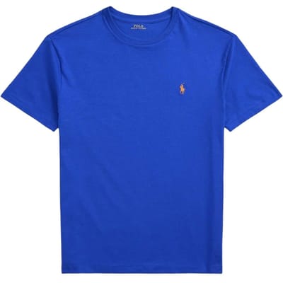 Polo Ralph Lauren Effen Kleur Geborduurd Logo Ronde Hals Korte Mouw T-shirt Heren Tops Blauw 710610667-007 XL blue