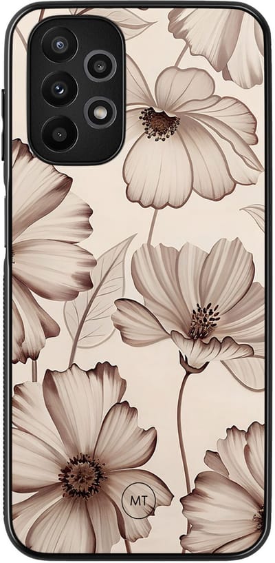 Hoesje geschikt voor Samsung Galaxy A13 4G - Sand flowers - TPU Hard Case Backcover - Beige - Mooie Telefoonhoesjes