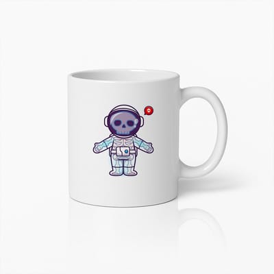 Griezelige Astronaut Schedel Koffiemok – Unieke Ruimte Schedel Beker voor Halloween en Sci-Fi Fans