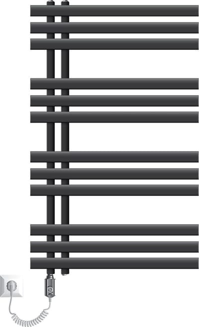 Badkamerradiator Ijzer EM 600x1000 mm antraciet met verwarmingselement 600W