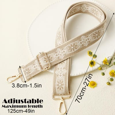 3,8 cm brede afneembare verstelbare schouderriem met retro patroon, voor crossbodytas handtas draagtas reistas heuptas camera riem vervanging