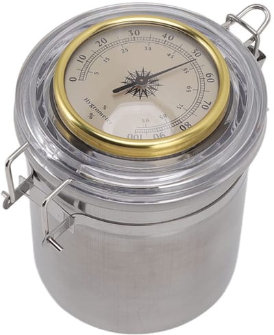 Allecto - Vochtigheidscontrole - Luchtdichte Opslagcontainer - Roestvrijstalen Tabakspot - Geurbestendig - 96 MM x 129 MM - Voor kruiden en tabak -...