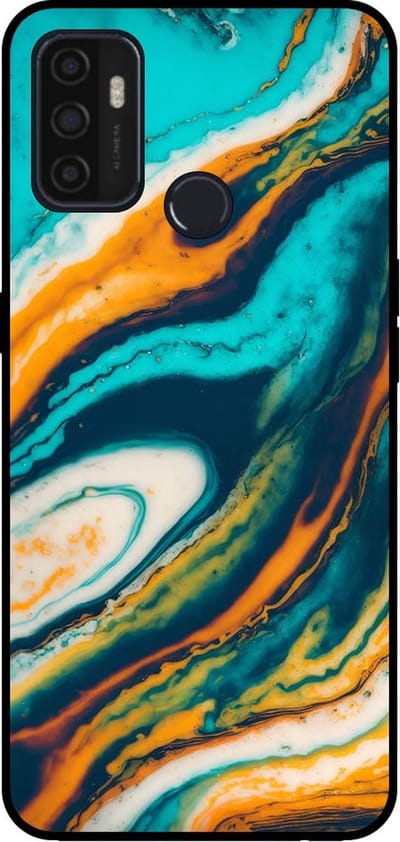 Smartphonica Telefoonhoesje voor OPPO A32 / A53 / A53s marmer look - backcover marmer hoesje - Groen geschikt voor Oppo A32;Oppo A53;Oppo A53s
