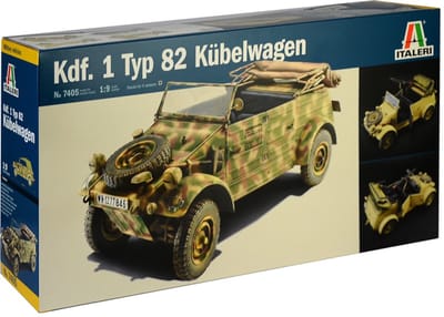 Italeri Modelbouwpakket Militaire voertuigen - 7405 Kdf. 1 Typ 82 Kübelwagen Plastic - 1:9 - Modelbouw