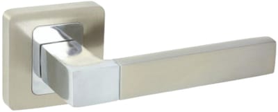 Domino® Deurklink ERIS QR M6/M9 - Chroom gespoten/Nikkel - Deurkruk, Deurbeslag, Deurklinken voor Binnen - Deurbeslag van aluminium - Deurklink voor kamerdeur, kantoordeur, kelderdeur en binnendeur