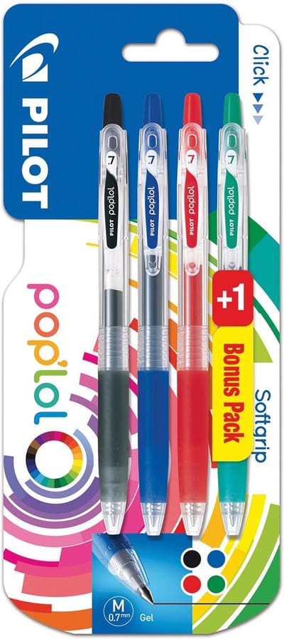 Pilot gelroller Pop'lol | blister van 3 + 1 gratis | in geassorteerde kleuren