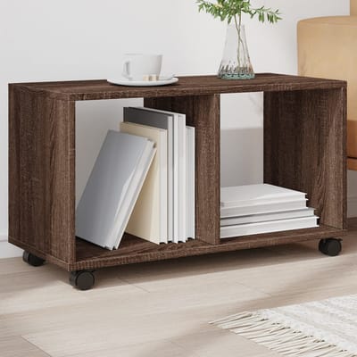 vidaXL - Rolkast - 72x33x42,5 - cm - bewerkt - hout - bruin - eikenkleurig
