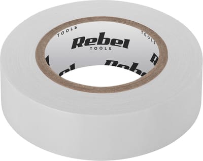 REBEL - Iisolatietape - isolerend plakband (0,13 mm x 19 mm x 10 yd) wit