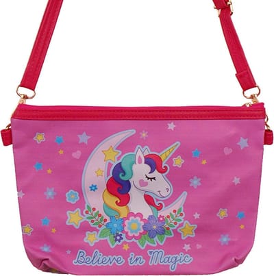 Schoudertasje Eenhoorn Believe in Magic - Roze - 25x17cm