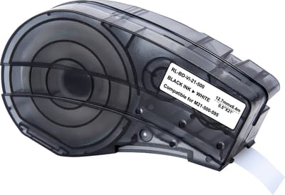 Label compatible Brady BMP21-LAB BMP21-PLUS wit tape - Vinyllabel M21-500-595 12,7 mm x 6,4 m