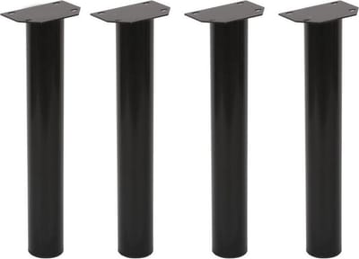 FLE - Stalen meubelpoot zwart rond ø 6 cm en hoogte 42 cm - 4 stuks