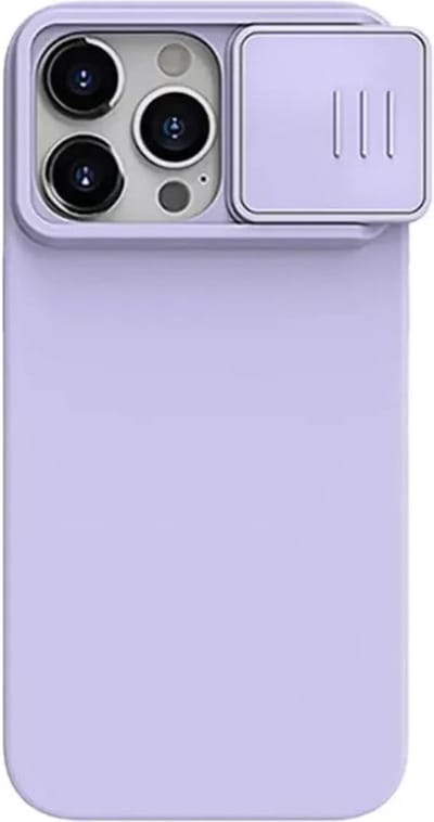 Geschikt voor Nillkin Apple iPhone 15 Pro Max Geschikt voor Mag Hoesje Camera Slider Paars
