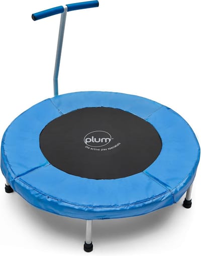 Kinder Trampoline met Balans Handvat en Zachte Veiligheids Pad voor Binnen en Buiten, Springloze Ontwerp voor Peuters