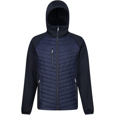 Regatta Heren Navigate Quilted Hybride Jas (Marine/Seal Grijs)