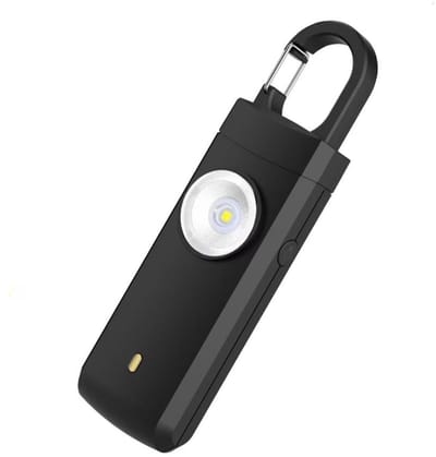 Persoonlijk alarm - Zelfverdediging - Noodsignaal sleutelhanger - Personal alarm - 130 dB - Veilig over straat - USB oplaadbaar - Met flits - Compact - Zwart - Jonyx