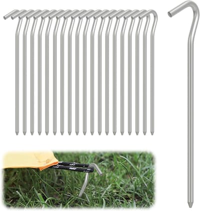 Duurzame Tent Haringen van 18 cm voor Stormbestendige Bevestiging bij Kamperen en Tuinieren, Geschikt voor Harde Bodems en Buitenactiviteiten