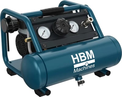 HBM olievrije stille compressor, 4 liter, 8 bar, 0,5 pk