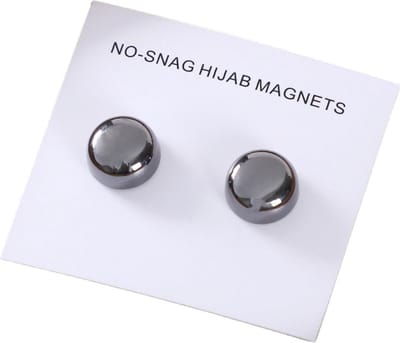 2x Hoofdoek Magneet - Magnetische Broche - Magneetbroche - Sjaal - Hijab Accessoires - Abaya - 12mm - 2 Stuks - Zwart