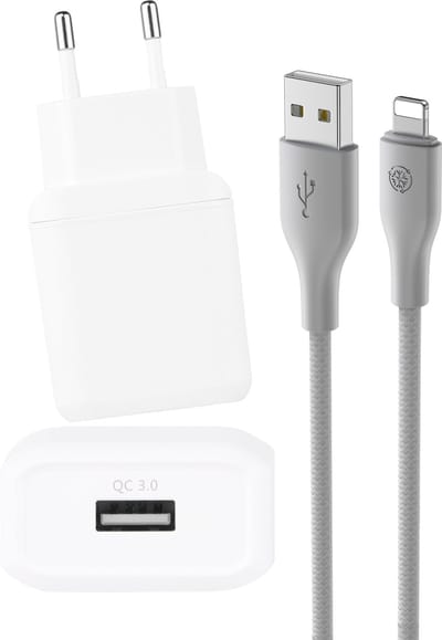 18w usb Stekker geschikt voor iPhone - Lightning naar usb-A - Oplaadkabel voor 14 13 12 11 8 7 SE XR XS Pro Max - 1 Meter
