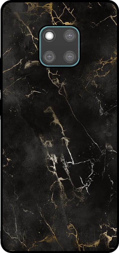 Smartphonica Telefoonhoesje Geschikt voor Huawei Mate 20 Pro met marmer opdruk - TPU backcover case black marble design - Zwart geschikt voor Huawei Mate 20 Pro
