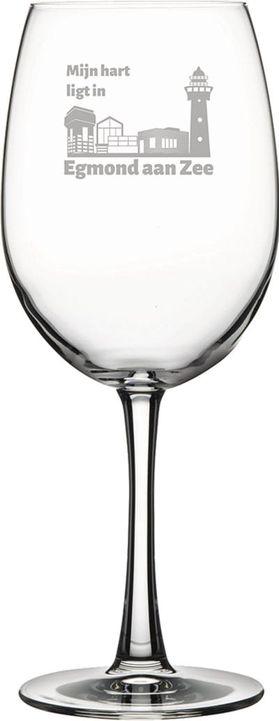 Gegraveerde Rode wijnglas 58cl Egmond aan Zee