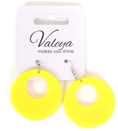 Oorbellen Rond - Geel - Foute Party - Carnaval - One Size - Volwassenen