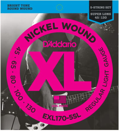 D'Addario 5er bas XL nikkel 45-130 45-65-80-100-130, EXL170-5SL - Snarenset voor 5-string basgitaar