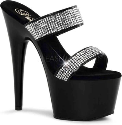 Pleaser - ADORE-702-2 Muiltjes - Paaldans schoenen - 35 Shoes - Zwart