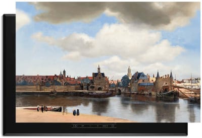 KitchenArt - Gezicht op Delft - 78x52 cm - Kookplaat Beschermer - Luxe Afdekplaat Inductieplaat - Anti-slip & Oprolbaar - Beschermmat Inductiekookplaat