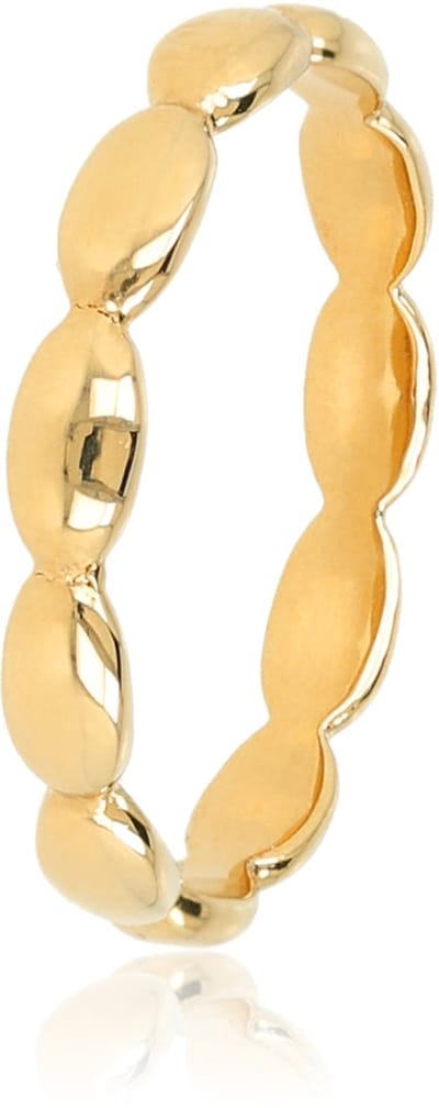 My Bendel - Goudkleurige Aanschuifring met Ovale Vormen - Hypoallergeen Stainless Steel - met Luxe Cadeauverpakking | Sieraden Voor Dames | Maat 16.00 Mm / Maat 50