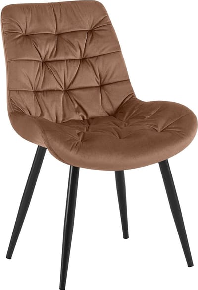 CLP Rossford Eetkamerstoel - klassiek - met rugleuning - velvet - fluweel - Fluweel/bruin