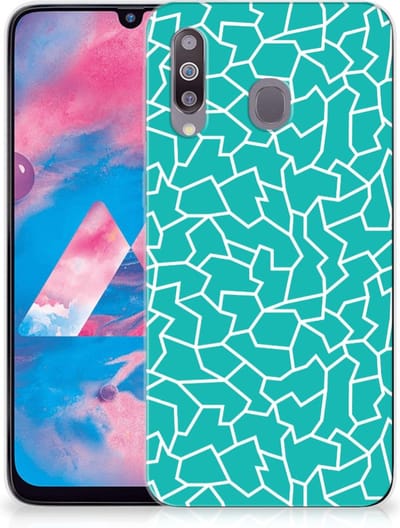 Samsung Galaxy M30 Hoesje maken Cracks Blue