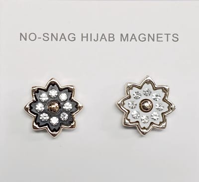 2x Hoofdoek Magneet - Magnetische Broche - Magneetbroche - Sjaal - Hijab Accessoires - Abaya - 16mm - 2 Stuks - Star Strass