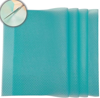 Koelkastmatjesset (8-delig) — Matjes voor glazen planken — Eenvoudig te reinigen, vlekbestendige EVA-matten — Vocht- en stofbestendige matten voor lades en kasten — Warmte-isolerende onderzetters en placemats — Geschikt voor kasten en lades