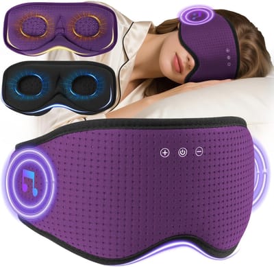 Bluetooth Slaapmasker Hoofdtelefoon met Verwijderbare 3D Cups, Bamboe Katoen, Ideaal voor Reizen en Meditatie, Geschikt voor Zijslapers en Ontspanning