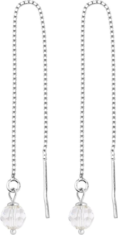 ARLIZI 1053 Doortrekoorbellen Swarovski kristal transparant - sterling zilver - 6 cm