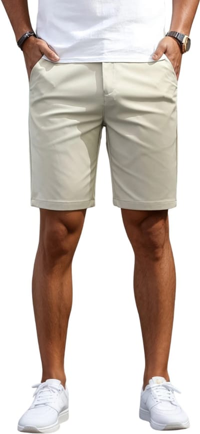 Livano Korte Broek Heren - Golfbroek - Spijkerbroek - met Zakken - Volwassenen - Jongens - Shorts - Beige - Maat S