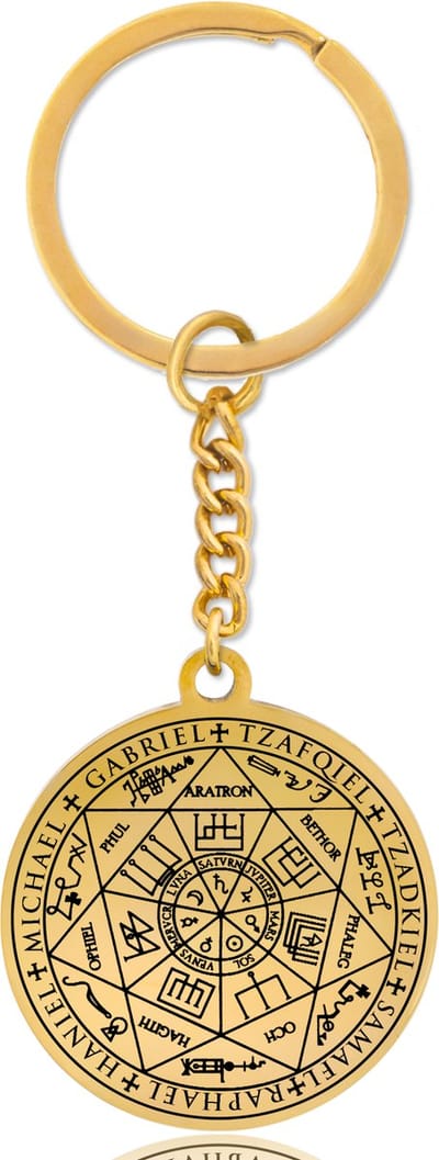 Beschermengelen Sleutelhanger Goudkleurig - 7 Engelen Cadeau Hanger - Aartsengel - Engelen Hanger