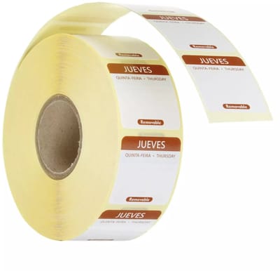 HENDI Voedselveiligheidsstickers, multifunctioneel, eenvoudig verwijderbaar , HENDI, Donderdag, Bruin, 1000 st., 25x25x(H)mm