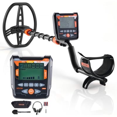 VEVOR Metaaldetector voor Volwassenen 254 Mm, Professionele Metaaldetector Met 5 Standen, Zeer Nauwkeurige Gouddetector, Ip68 Waterdichte Zoekspoel Met Display, Hoofdtelefoon, Verstelbare Lengte, voor Goudzoeken