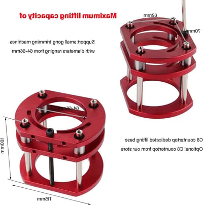 Router Tafel Lift Basis van Aluminium en RVS met 4-Kleef Klemmen voor Precisie Houtbewerking en Verstelbare Hoogte